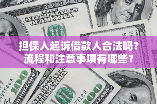 武汉担保人起诉借款人合法吗？流程和注意事项有哪些？