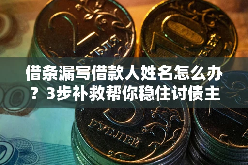 武汉借条漏写借款人姓名怎么办？3步补救帮你稳住讨债主动权