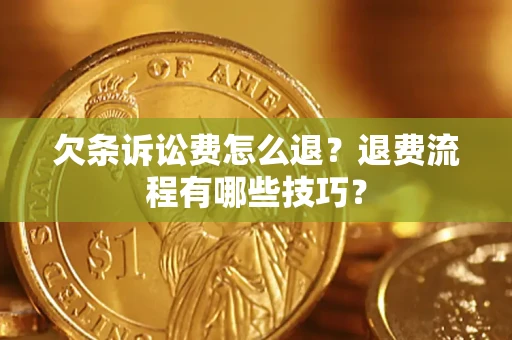 武汉欠条诉讼费怎么退？退费流程有哪些技巧？