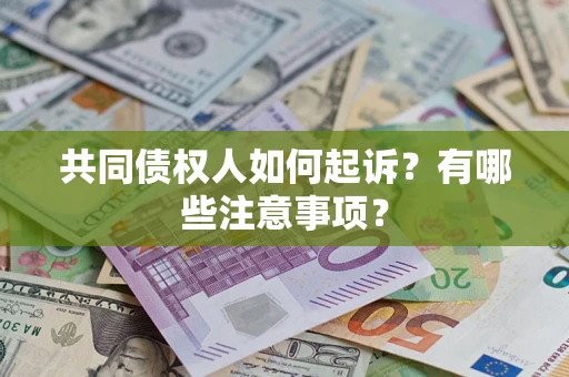 武汉共同债权人如何起诉？有哪些注意事项？