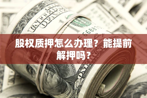 武汉股权质押怎么办理？能提前解押吗？