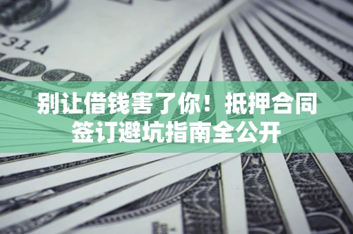 武汉别让借钱害了你！抵押合同签订避坑指南全公开